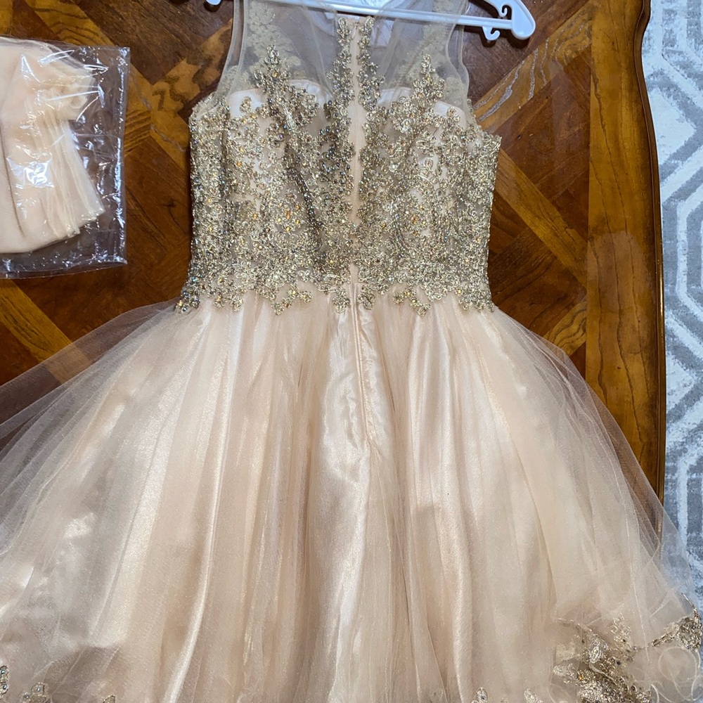 Gold Sequence Dama Dress View 2